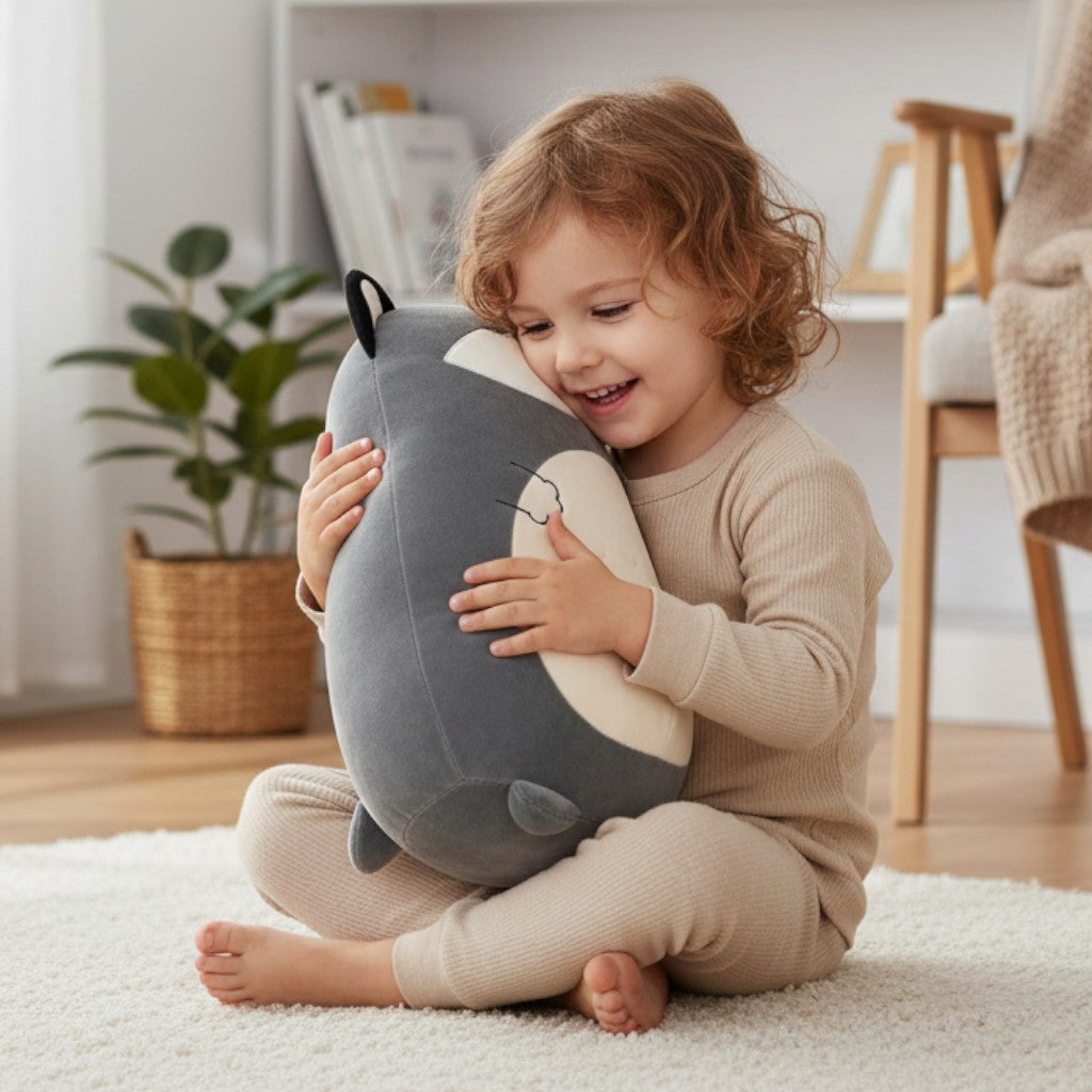 Cão Husky de Pelúcia Sono Profundo - Almofada de Repouso