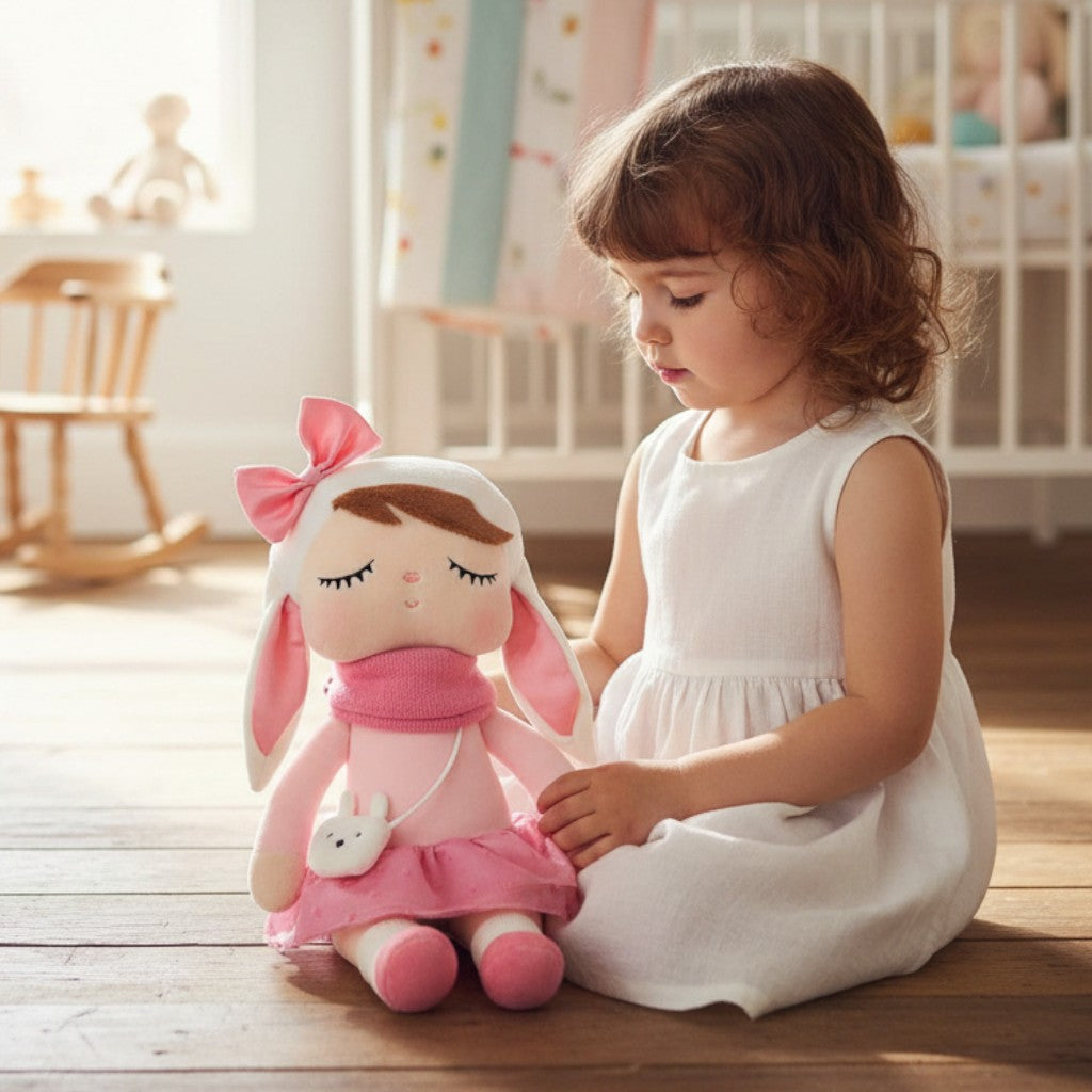 Boneca Manu Coelhinha de Toque Aveludado