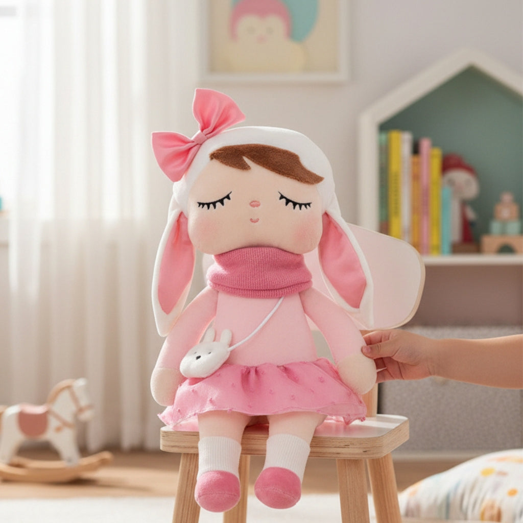Boneca Manu Coelhinha de Toque Aveludado