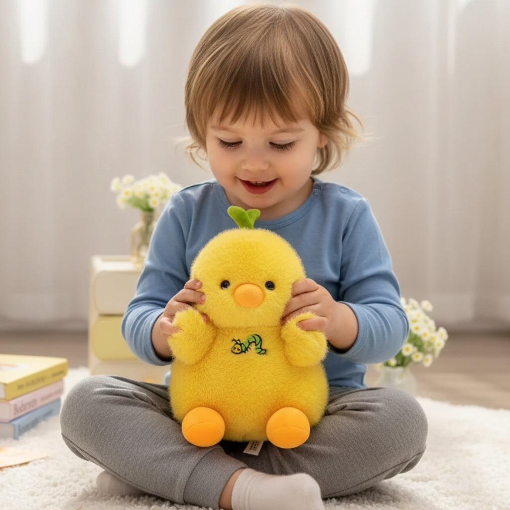 Pintinho de Pelúcia Amarelinho Bordado