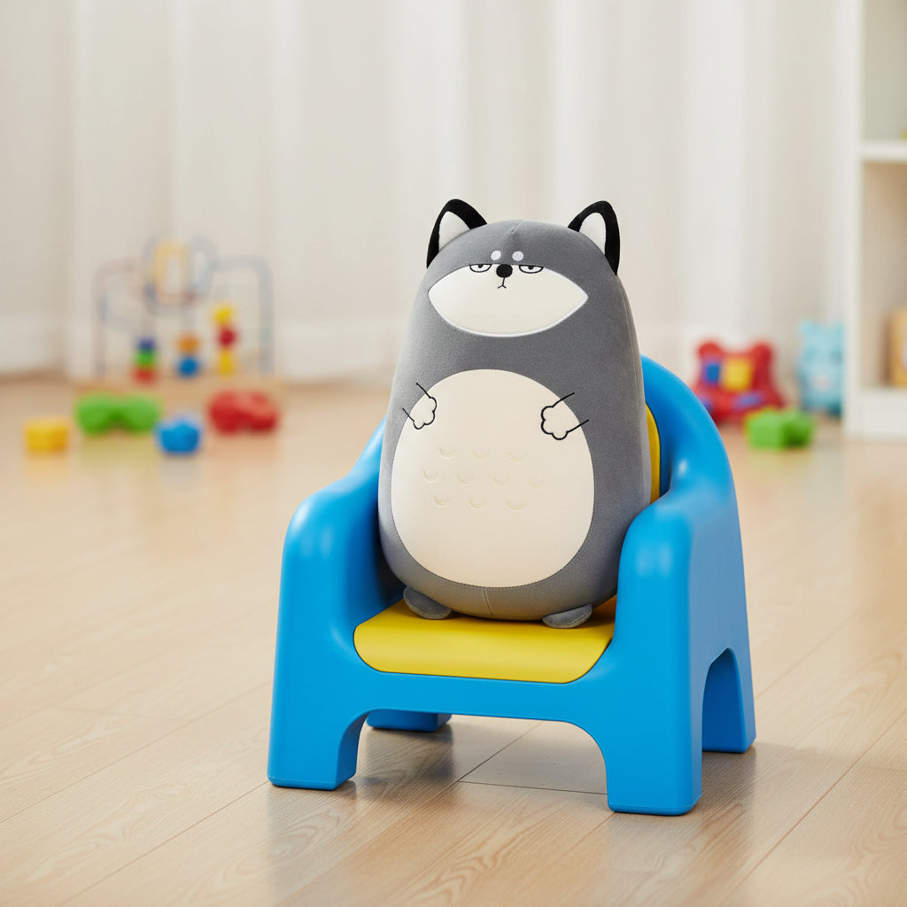 Cão Husky de Pelúcia Sono Profundo - Almofada de Repouso